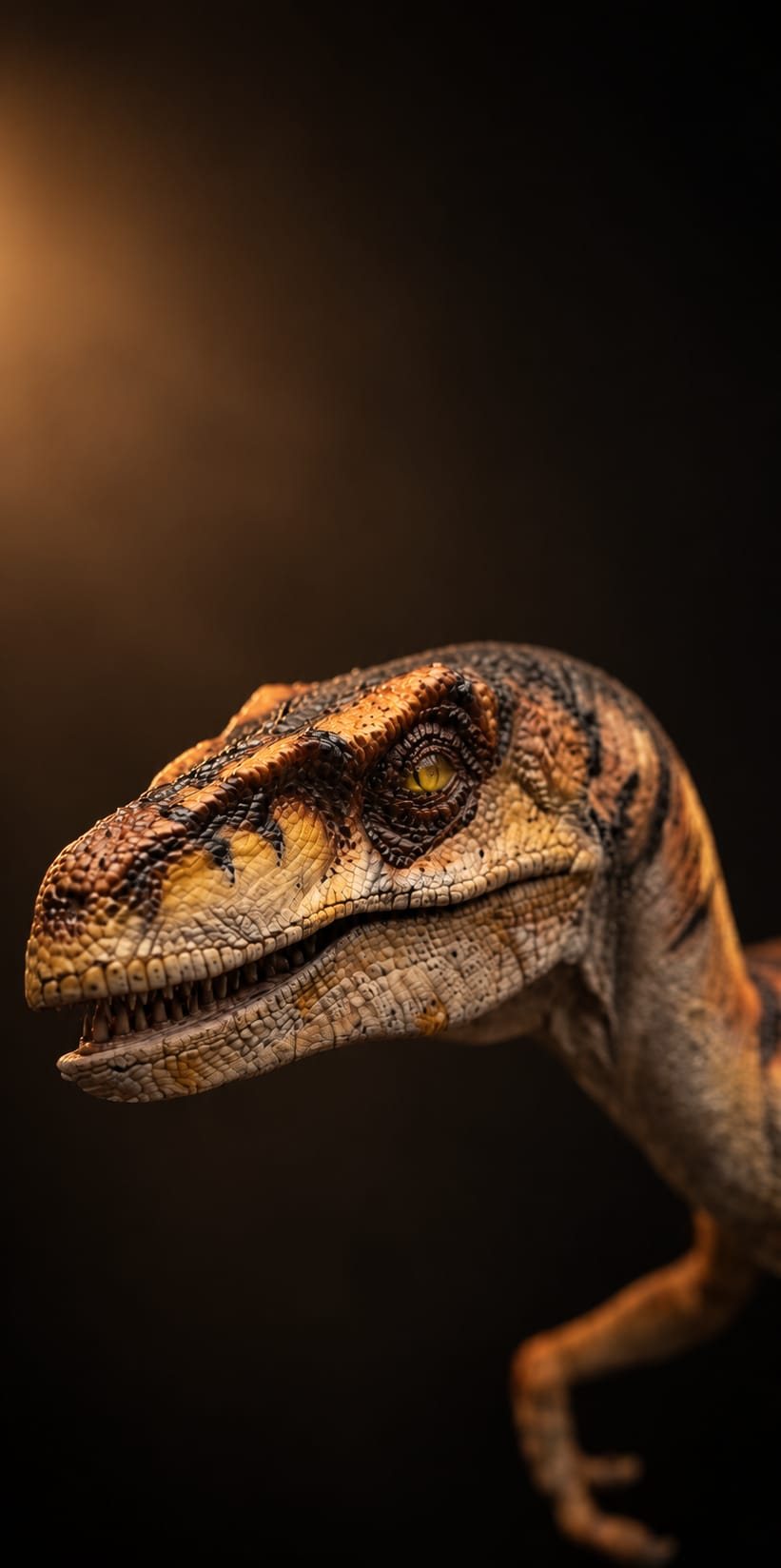 Orange Raptor Portrait — Dinosaurs